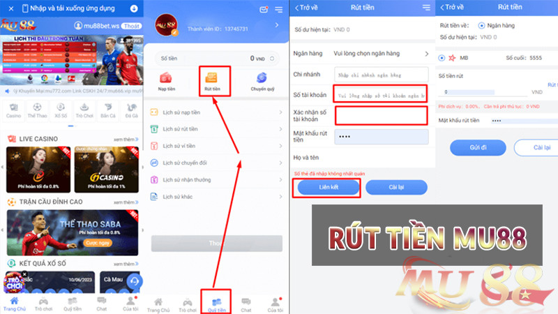 Rút tiền Mu88