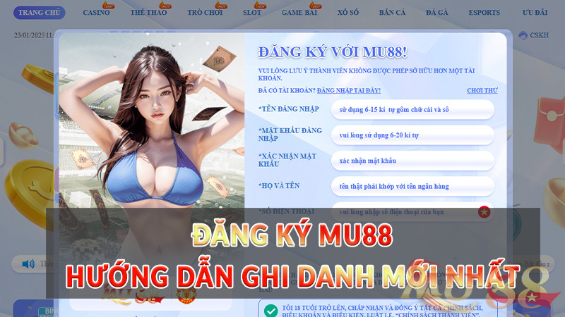 Đăng ký Mu88 - Hướng dẫn ghi danh mới nhất